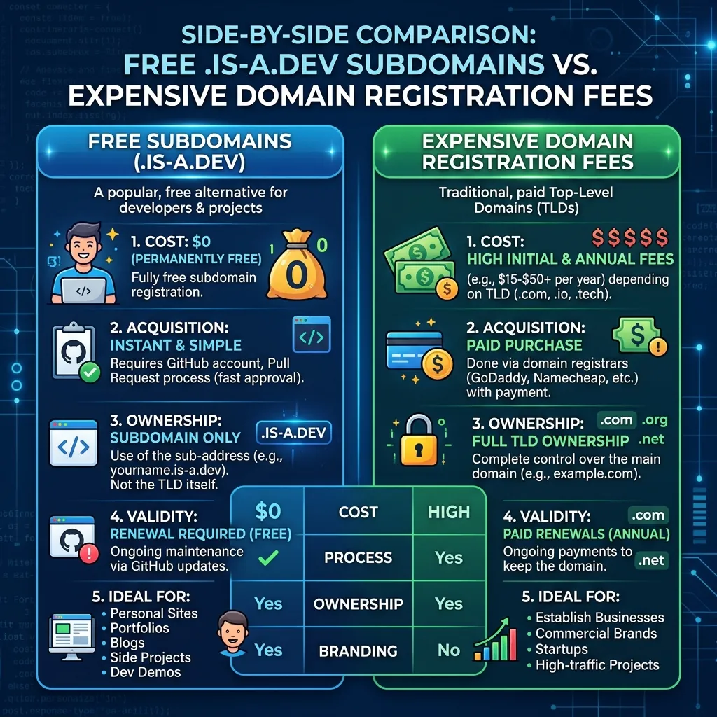 Free Developer Subdomain Provider Comparison