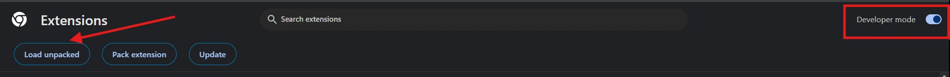 Step 5: Chrome Developer Mode & Load Unpacked